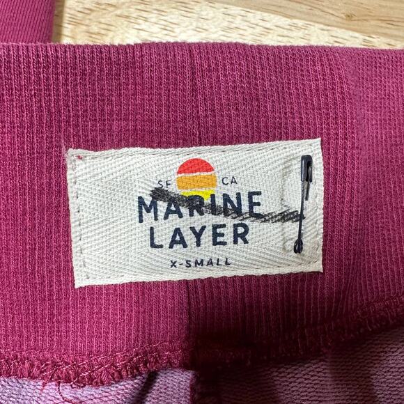 Marine Layer NWOT Joggers Sammi Size XS Cabernet Pink Pockets Cozy Comfy Pant - Picture 4 of 9